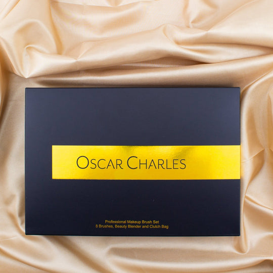 Oscar Charles 8 Piece Luxe Professional Makeup Brush Set & Luxury Cosmetic Bag, Rose Gold/Black - Oscar Charles - 10145123 - 5060597570237