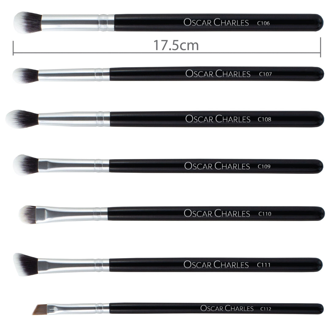 Oscar Charles Luxe Professional 12 Piece Makeup Brush Set, Silver/Black - Oscar Charles - 10145126 - 5060597570268
