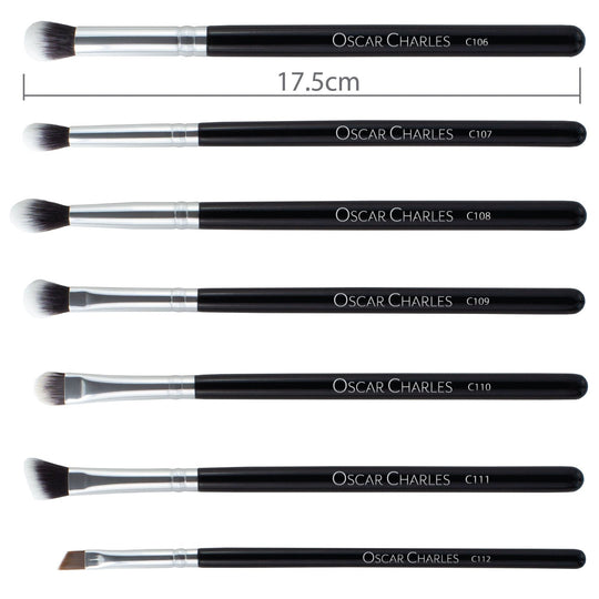 Oscar Charles Luxe Professional 12 Piece Makeup Brush Set, Silver/Black - Oscar Charles - 10145126 - 5060597570268