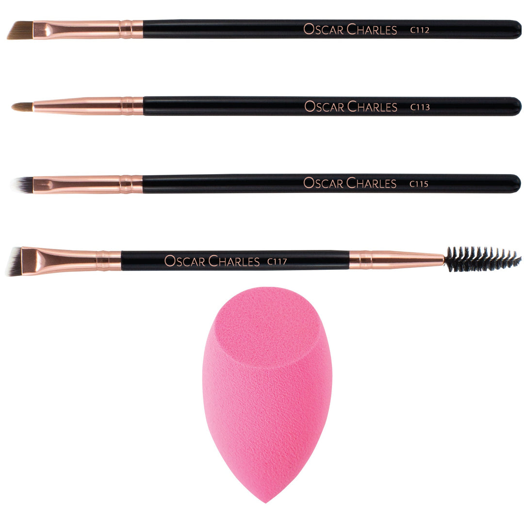 Oscar Charles Luxe Professional 17 Piece Makeup Artist Brush Set Rose Gold/Black - Oscar Charles - 10145100 - 5060597570008