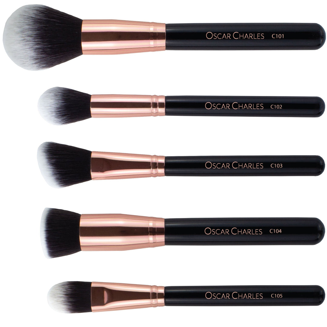 Oscar Charles Luxe Professional 17 Piece Makeup Artist Brush Set Rose Gold/Black - Oscar Charles - 10145100 - 5060597570008