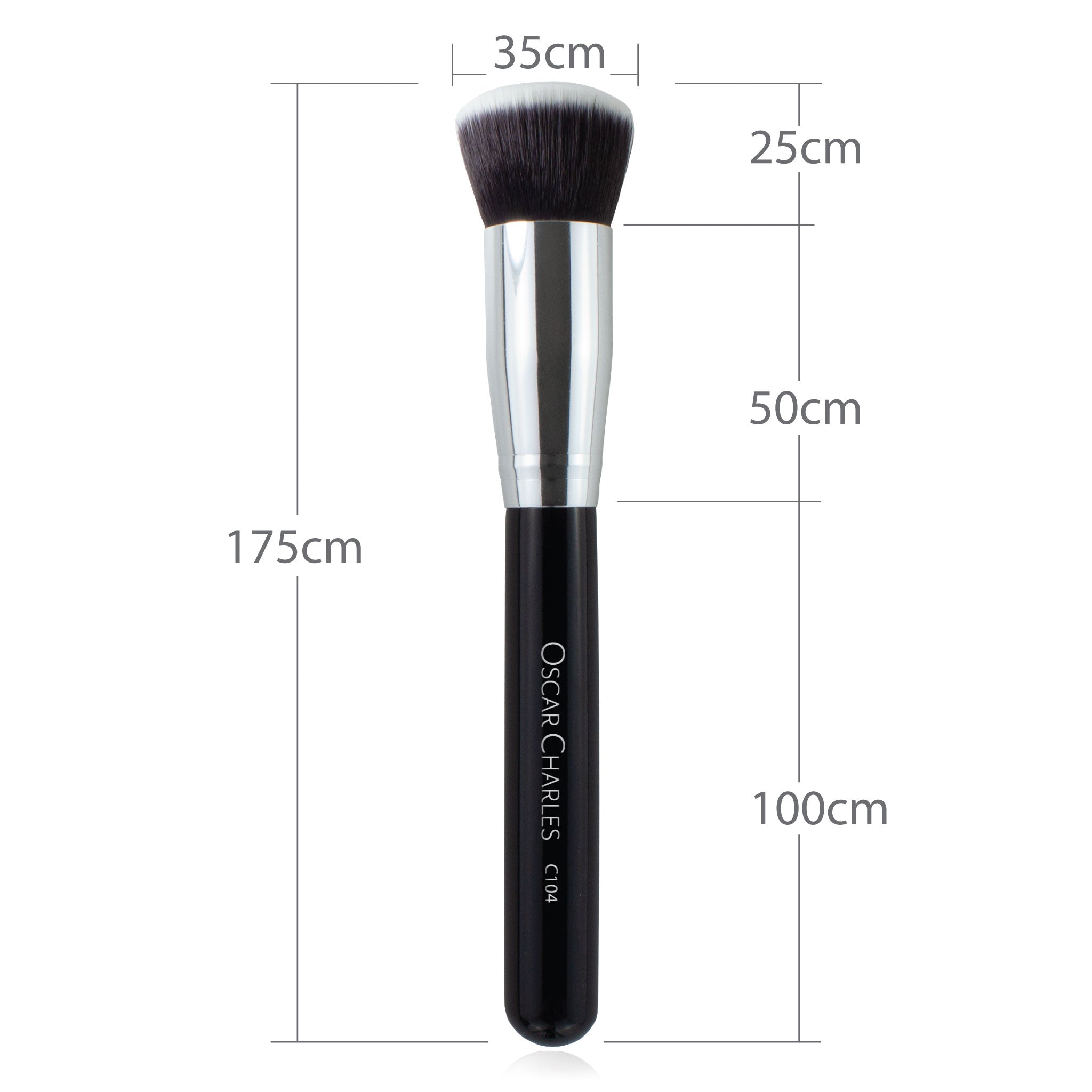 Oscar Charles 104 Luxe Professional Flat Top Foundation Pinsel – Veganer Make-up Pinsel Für Makelloses Finish