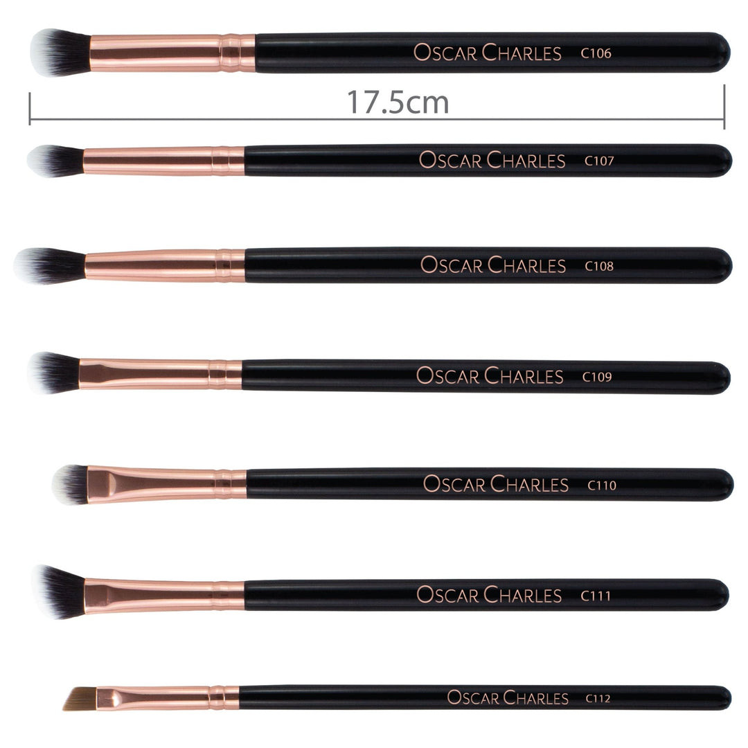 Oscar Charles Luxe Professional 12 Piece Makeup Brush Set, Rose Gold/Black - Oscar Charles - 10145125 - 5060597570251