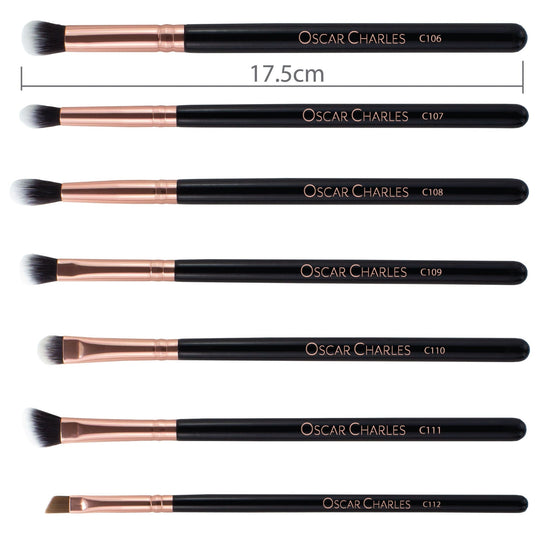 Oscar Charles Luxe Professional 12 Piece Makeup Brush Set, Rose Gold/Black - Oscar Charles - 10145125 - 5060597570251