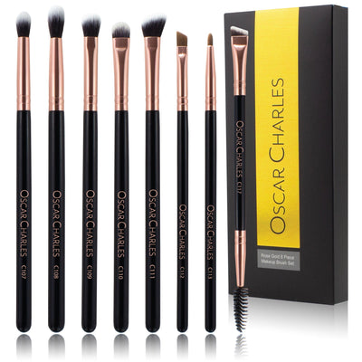 Luxe Pro 8-Piece Eye Makeup Brush Set - Rose Gold