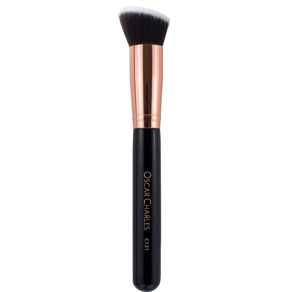 Oscar Charles 121 Luxe Angled Buff Makeup Brush Rose Gold/Black - Oscar Charles - 10145153 - 5060597570527