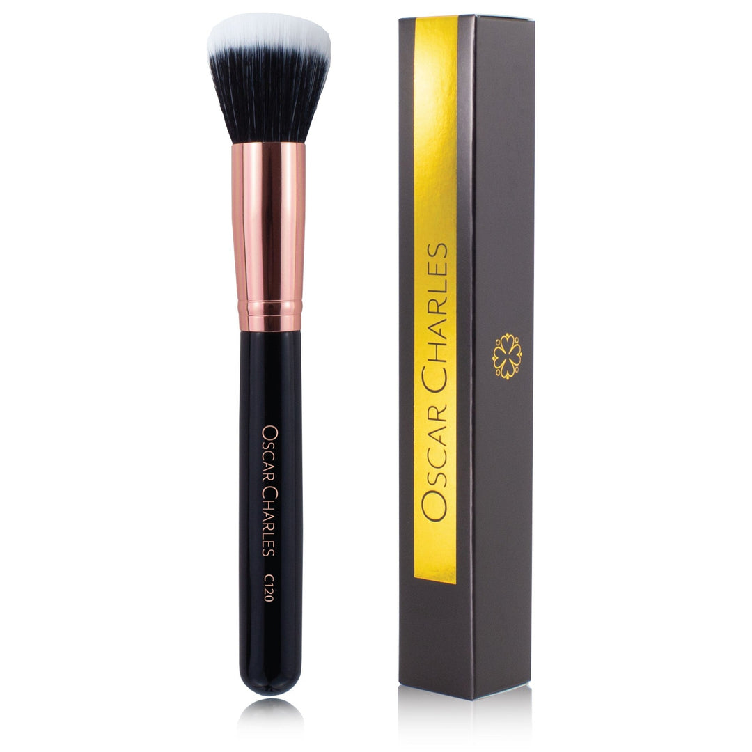 Oscar Charles 120 Luxe Stipping Duo Makeup Brush Rose Gold/Black - Oscar Charles - 10145121 - 5060597570725