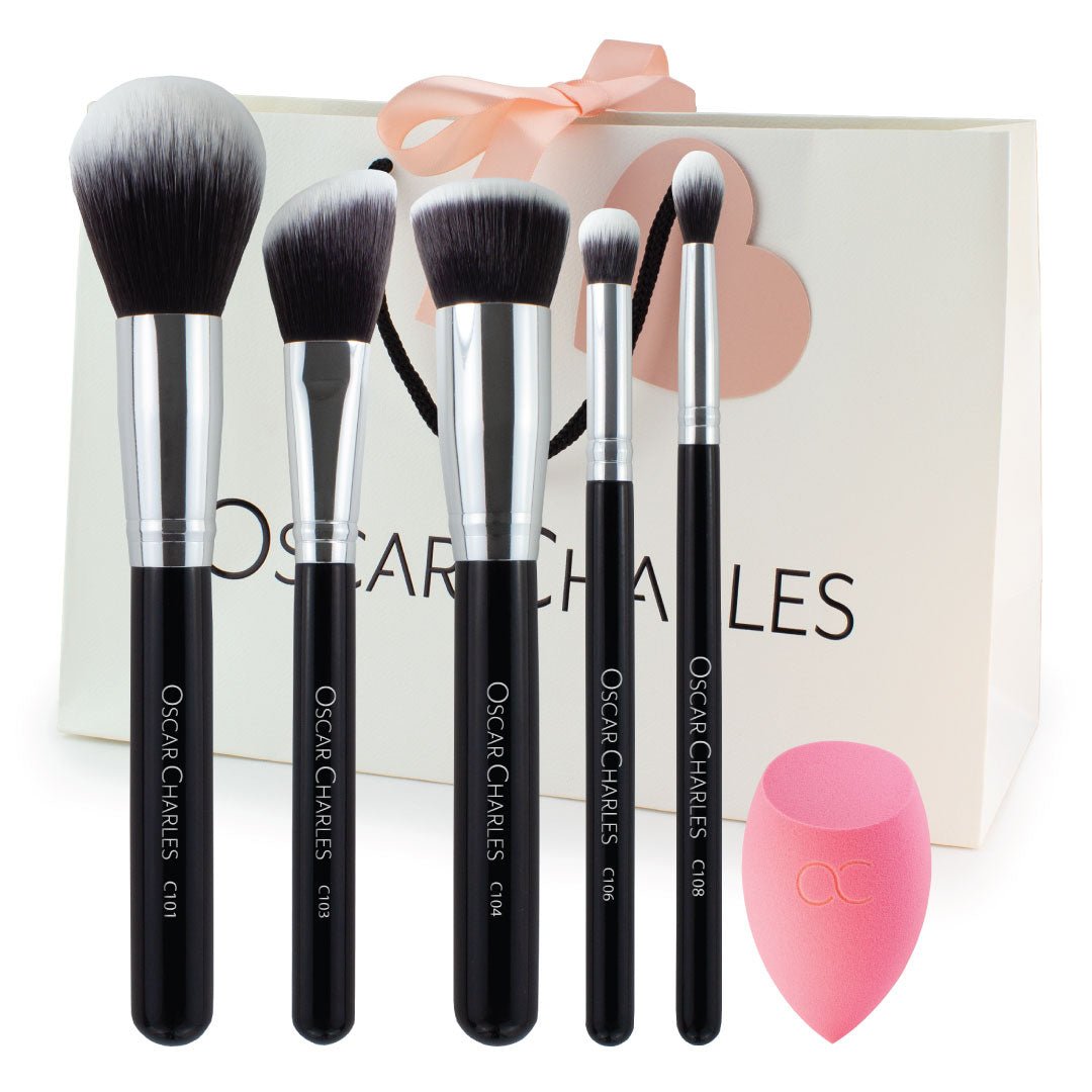 Fundamental 6 Piece Makeup Brush Gift Set - Silver - Oscar Charles - 10145205 - 5060597571043