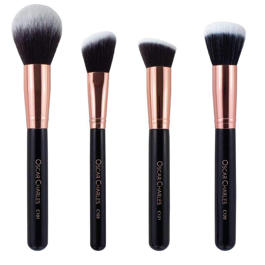 Oscar Charles Luxe Pro 12 Piece Radiance Makeup Brush Set Rose Gold/Black - Oscar Charles - 10145264 - 5060597571630