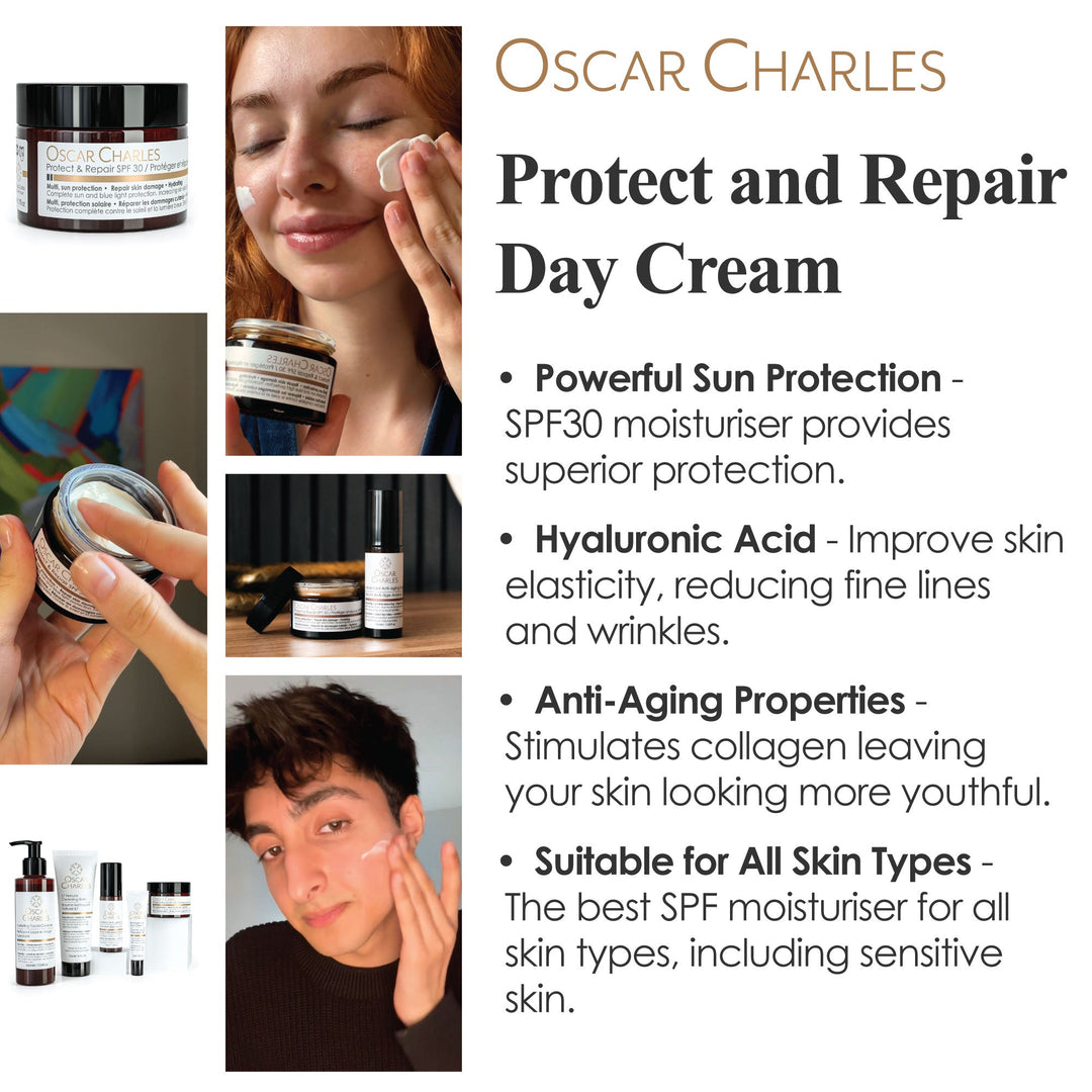 Protect & Repair Day Cream SPF30 with Hyaluronic Acid + Vitamin C - Oscar Charles - 10145272 - 5060597571715