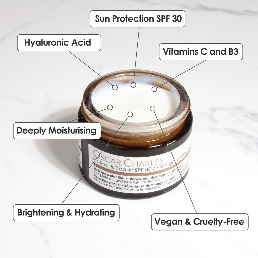 Protect & Repair Day Cream SPF30 with Hyaluronic Acid + Vitamin C - Oscar Charles - 10145272 - 5060597571715