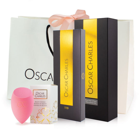 Oscar Charles Excellence Makeup Brush Artist Gift Set Rose Gold/Black - Oscar Charles - 10145280 - 5060597571791