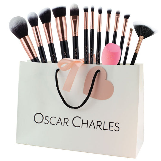 Oscar Charles Excellence Makeup Brush Artist Gift Set Rose Gold/Black - Oscar Charles - 10145280 - 5060597571791