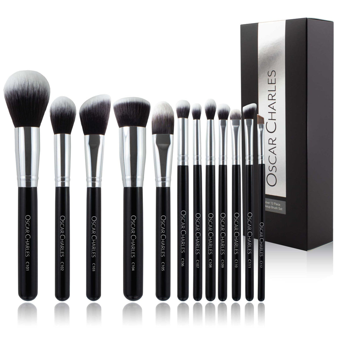 Oscar Charles Excellence Makeup Brush Artist Gift Set Silver/Black - Oscar Charles - 10145281 - 5060597571807