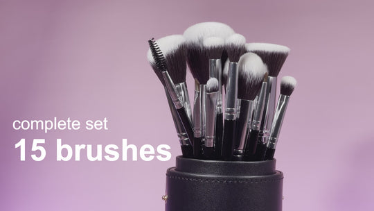 Luxe Pro 17 Piece Makeup Brush Set - Silver