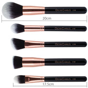 Oscar Charles Luxe Professional 12 Piece Makeup Brush Set, Rose Gold/Black