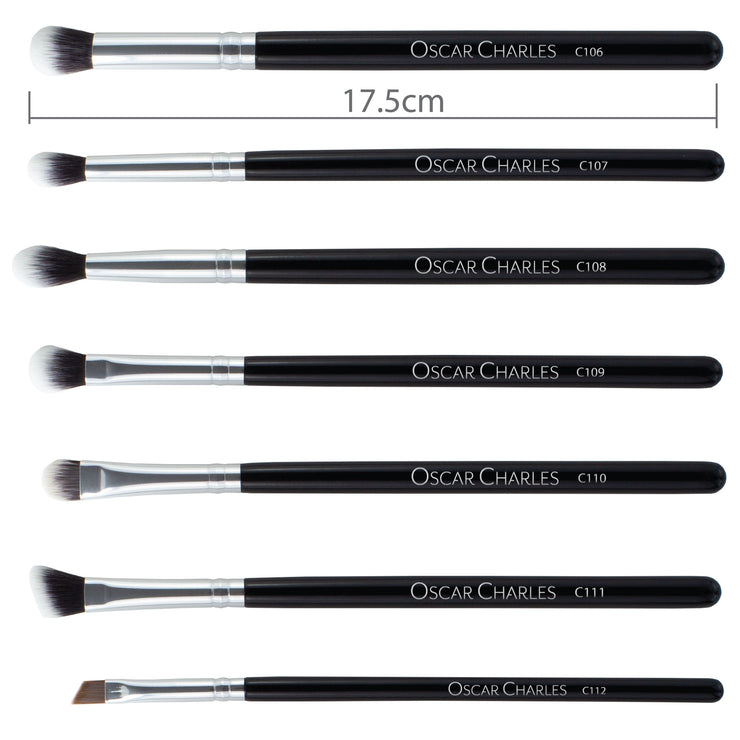 Oscar Charles Luxe Professional 12 Piece Makeup Brush Set, Silver/Black